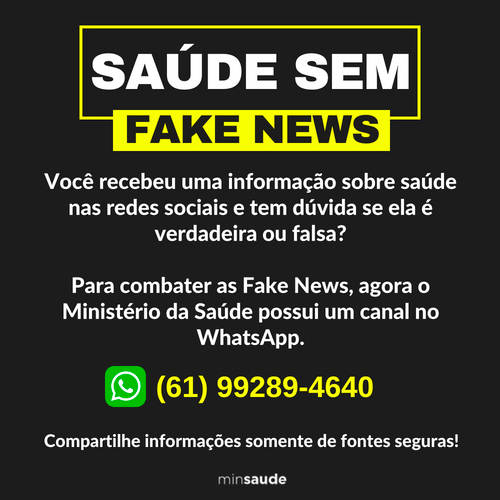 Ministério da Saúde cria serviço para combater fake news