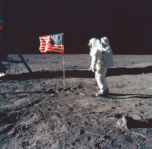 Homem na Lua (Foto: Neil Armstrong / NASA)