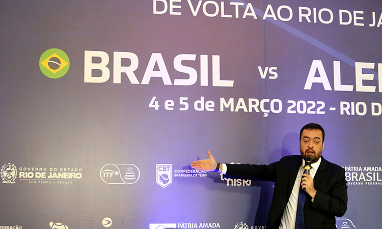 O governador Cláudio Castro participou do evento de confirmação do retorno da Copa Davis ao estado (Divulgação)