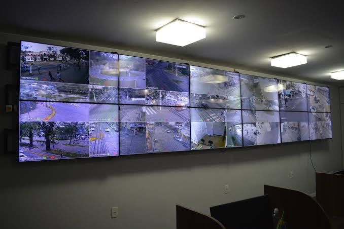A sala de monitoramento do Cidade Inteligente (Foto: Henrique Pìnheiro)
