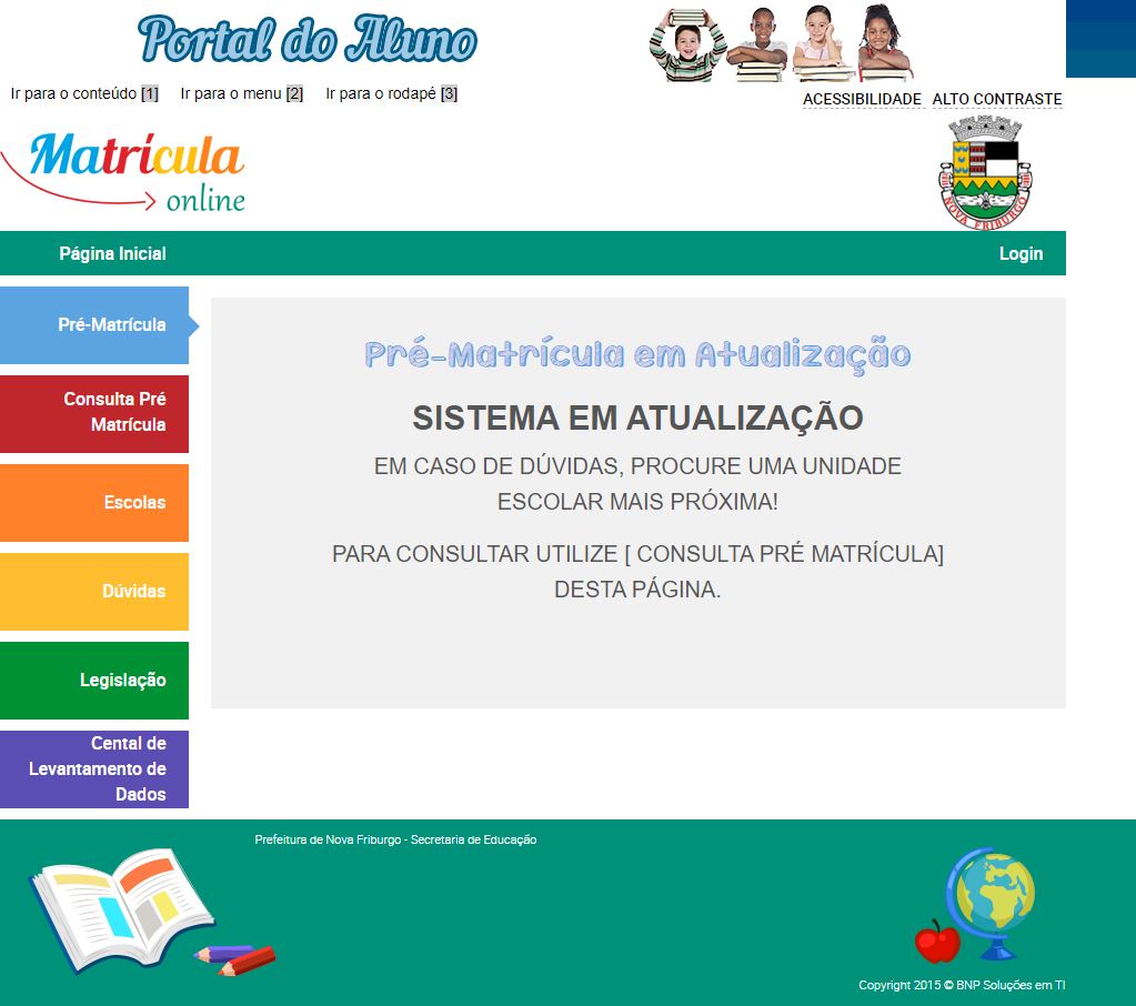 Escolas municipais: “Portal do Aluno” está instável