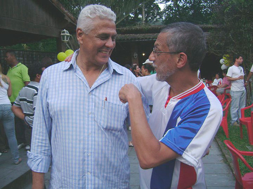 Dinamite e Fernando Cruz: contribuição e apoio importante ao Futebol de Mesa e a projetos em Nova Friburgo (Fotos: Reprodução)