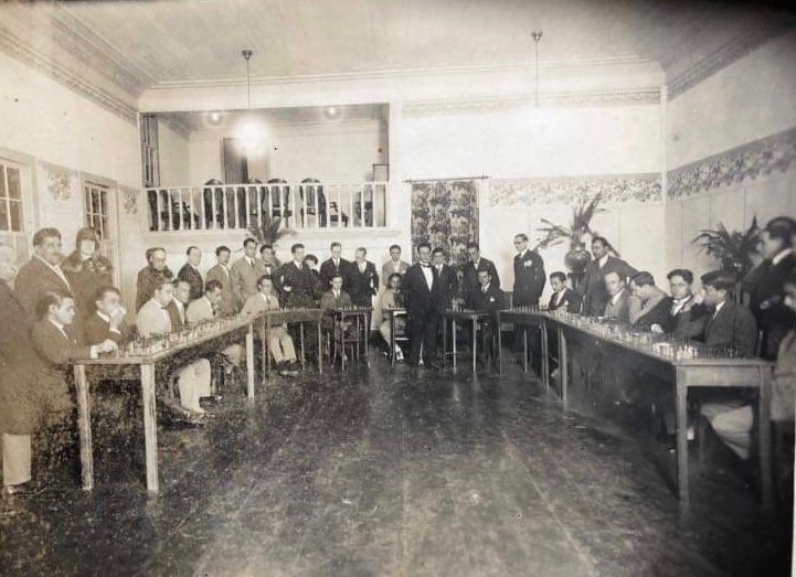 Registro histórico da inauguração do Clube de Xadrez, em 1927 (Fotos: Divulgação)