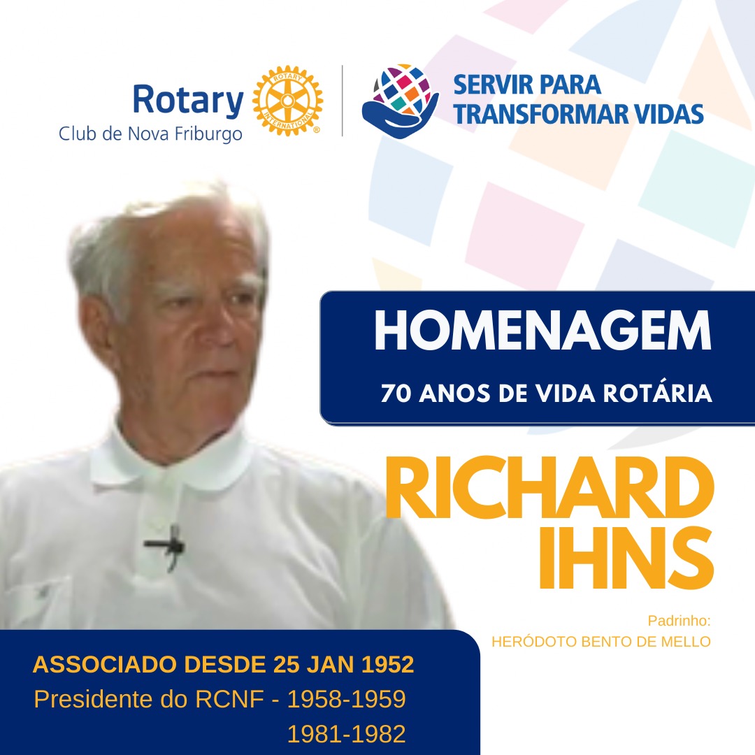 Richard Ihns celebra 70 anos de dedicação ao Rotary 