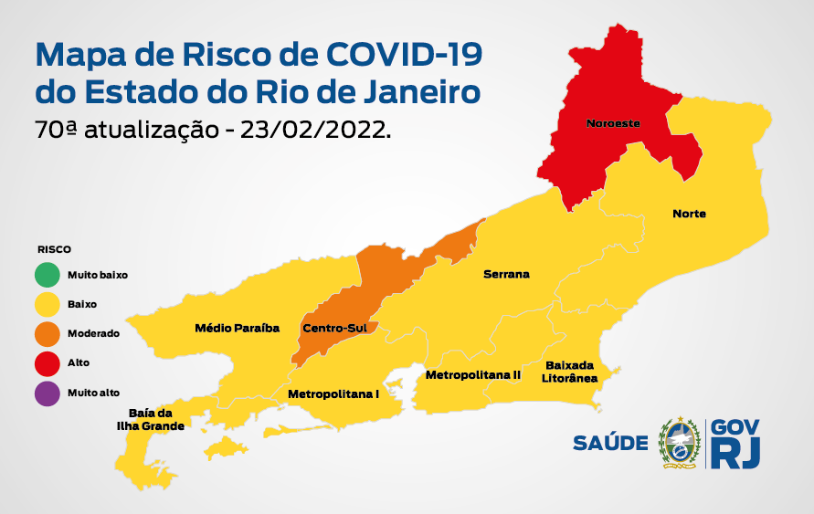 O Mapa de Risco Covid-19 do estado atualizado (Divulgação)
