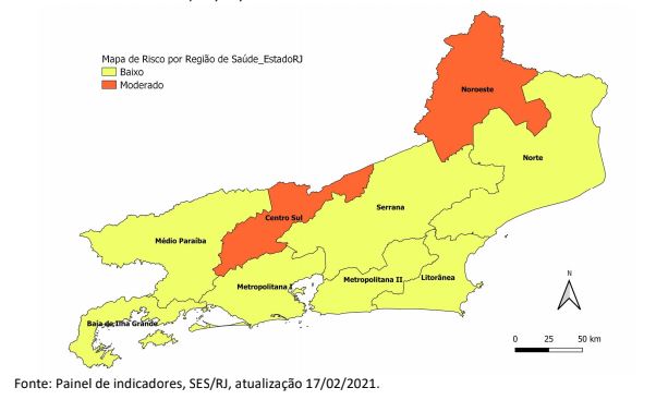 O mapa de risco mais atual do estado