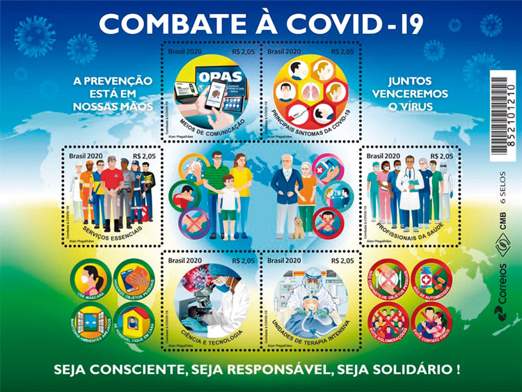 Selos postais e saúde pública juntos no combate à Covid-19