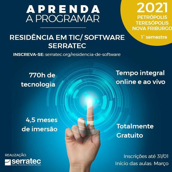 Serratec abre inscrições para Residência em TIC/Software